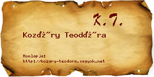 Kozáry Teodóra névjegykártya